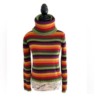 MISS SIXTY Killah Babe funky retro cowl neck rainbow sweater